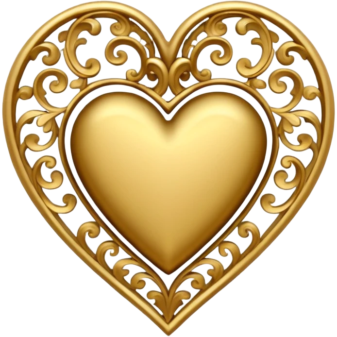 solid baroque filigree heart emoji