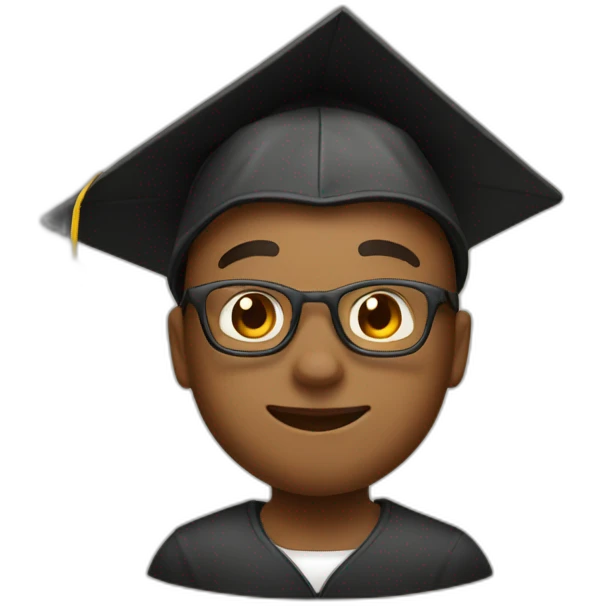 a student greets in an academic hat emoji