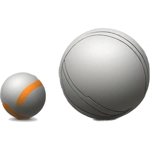 Boule de pétanque argenté avec des strillure  emoji