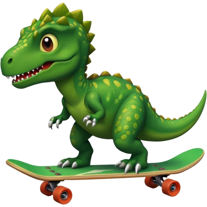 Dinosaur on a skateboard emoji
