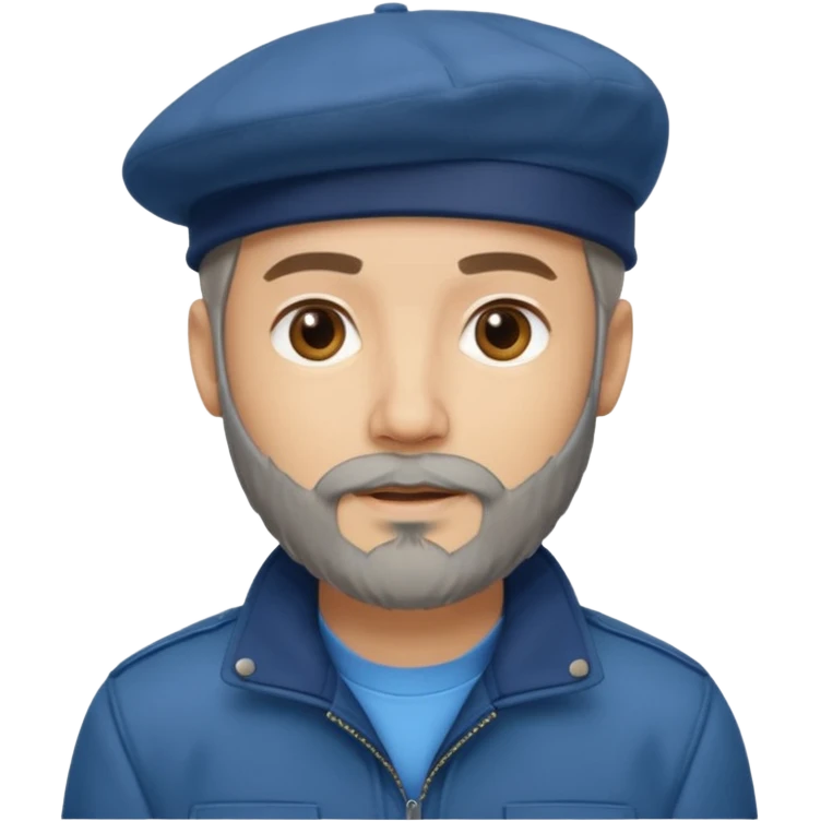 Man with Light Grey Beret – Beard, blue jacket, light beanie.







 emoji