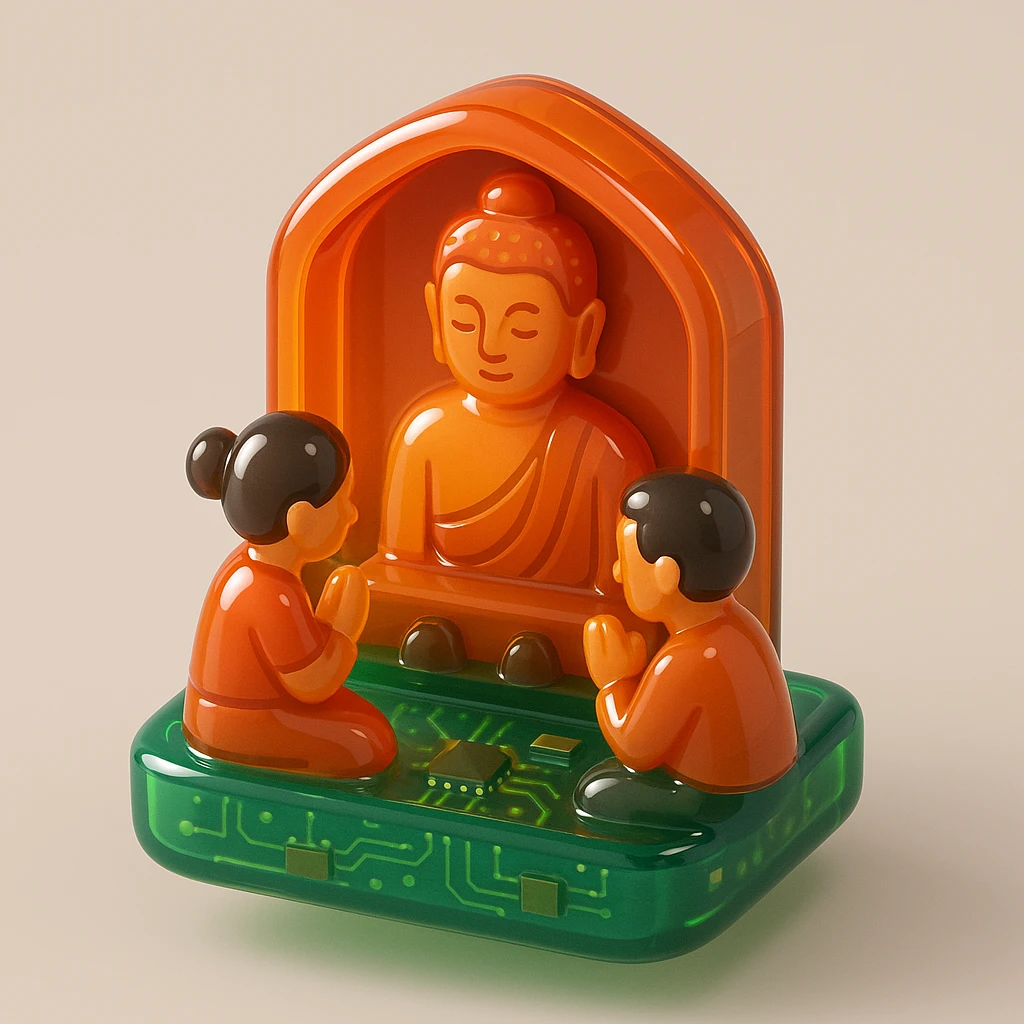 people praying in a Buddhist temple emoji
