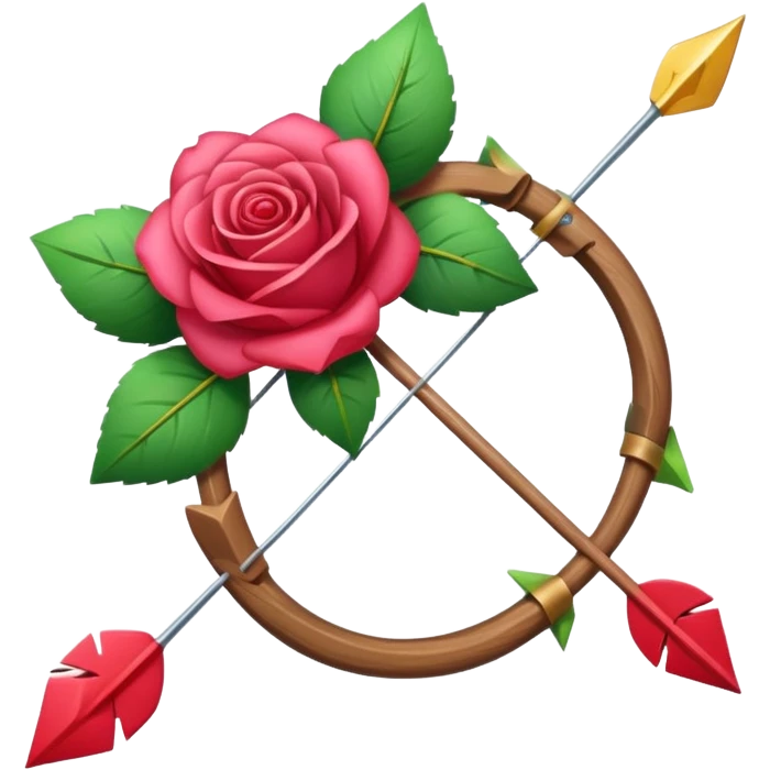 bow with a rose as an arrow emoji