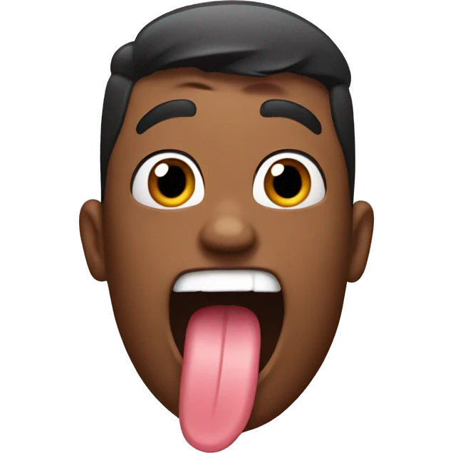 Sticking tongue out making fun emoji