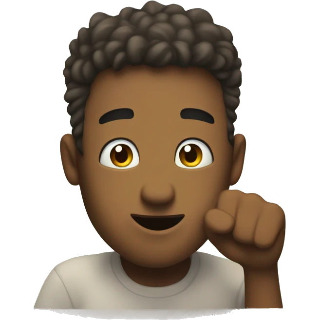 person with fist on cheek wistfully looking out of window happy nice summer's day slack but happy mouth dreaming eyes daydreaming emoji