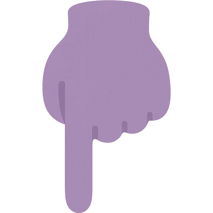 A dull purple Backhand Index Pointing Down emoji
