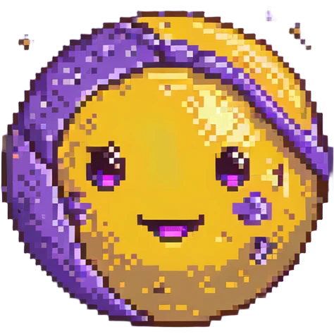 fantasy yellow planet with spots and a cute winking face emoji