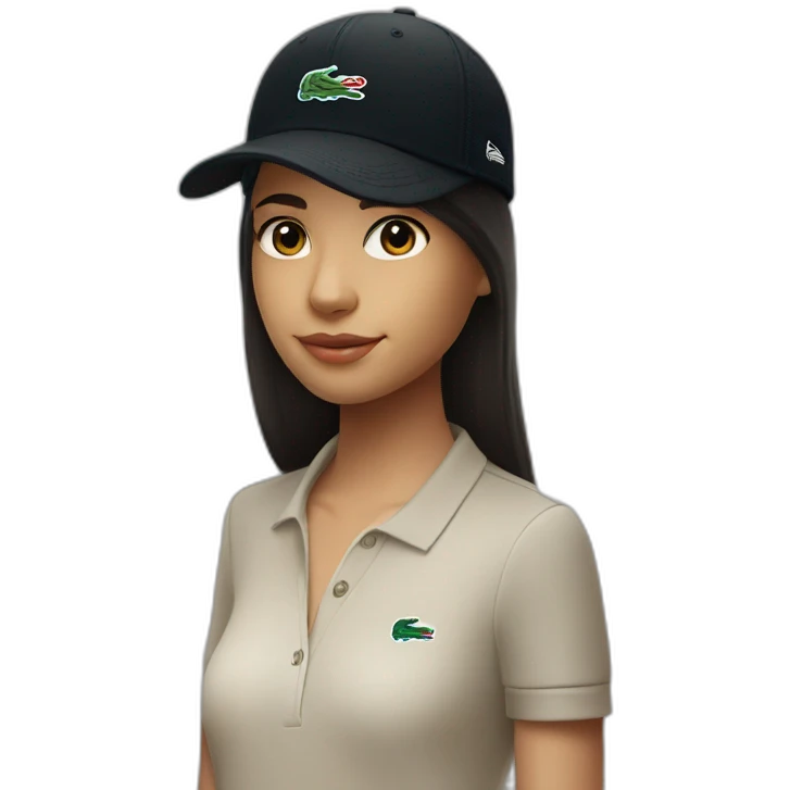 Lacoste bag latin girl with black lacoste cap emoji