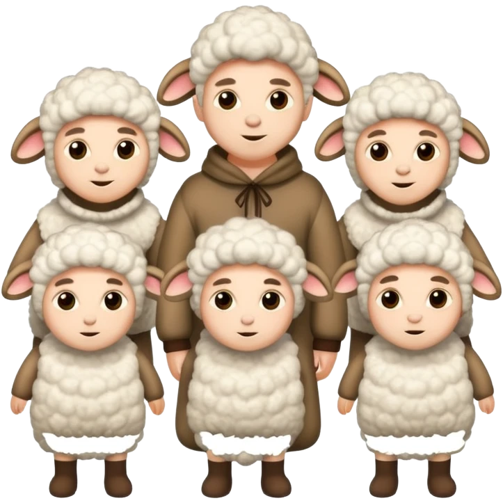 Só quero 5 pessoas vestidas de ovelhas  emoji
