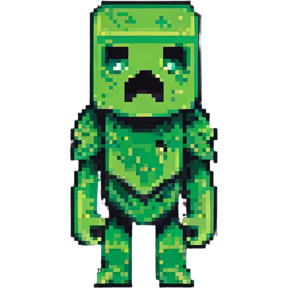 Minecraft Creeper in pixel art style emoji