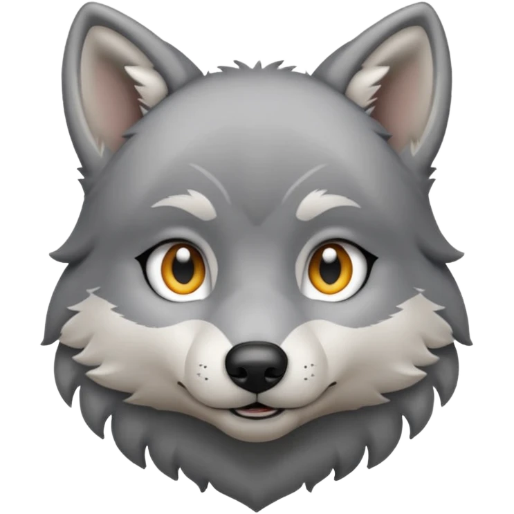 Wolf pup with soft fur and alert ears. emoji
