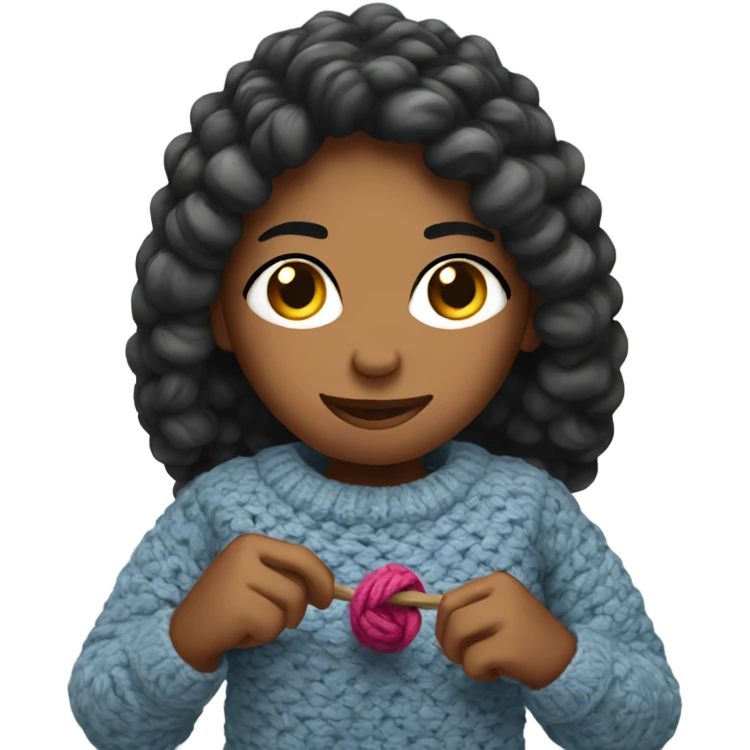 There is a girl crocheting a sweater emoji
