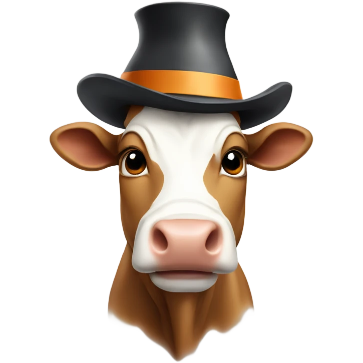 A face of cow with a university hat emoji