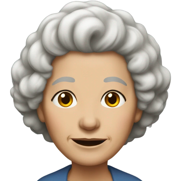 old LADY, LARGE BROWN HAIR emoji