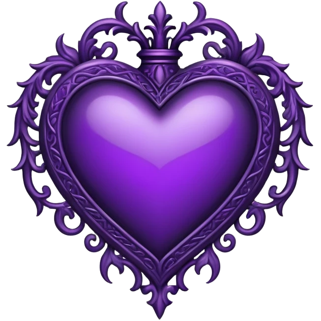 Gothic heart dark purple emoji