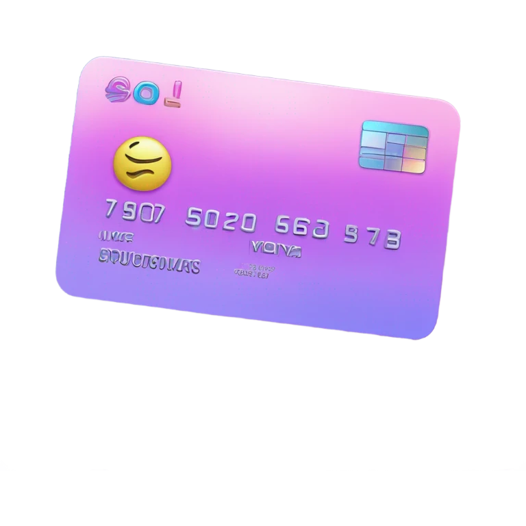 Vaporwave color themed credit card emoji, DO NOT INCLUDE NUMBERS OR TEXT emoji
