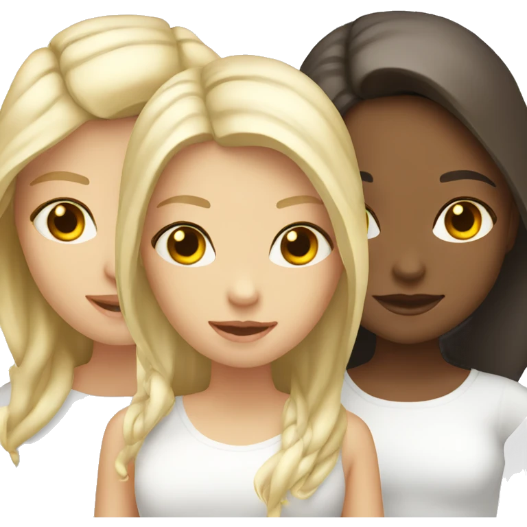 3 girls. All white. Two blondes, 1 brunette  emoji