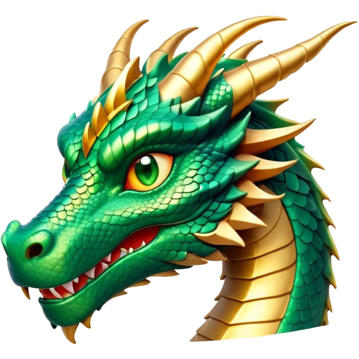 cinematic-noble-dragon-portrait-emoji,-poised-and-majestic,-with-a-sinuous,-elongated-build-and-shimmering,-scale-covered-skin-in-hues-of-emerald-and-gold,-piercing,-fiery-eyes,-simplified-yet-sharp-and-sophisticated-features,-highly-detailed emoji