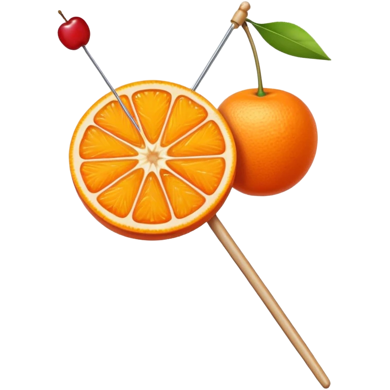 orange slice and cherry on a skewer emoji