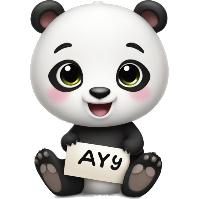 A cute panda with a sign that says yay emoji