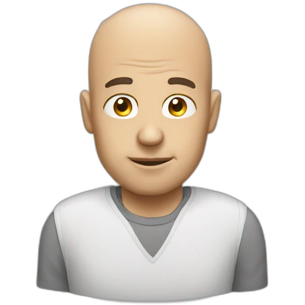 bald guy waiting for a call emoji