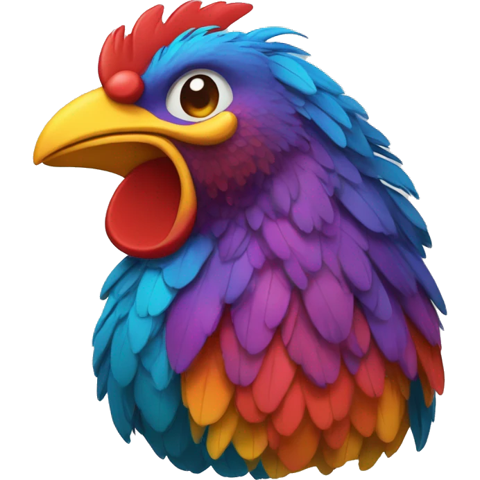GALLO SONRIENTE CON COLORIDO emoji