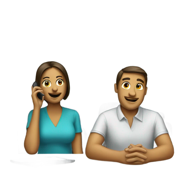 Two people talking on the phone emoji