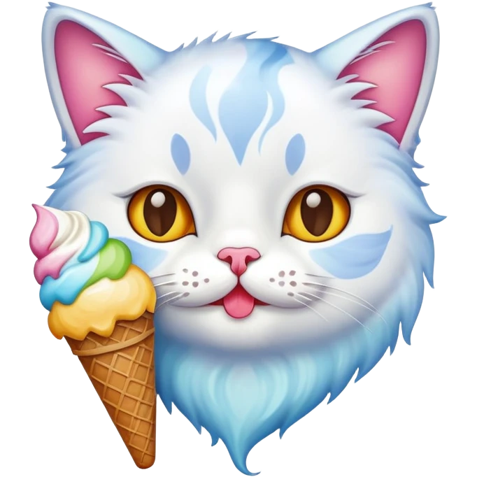 Cat with ice cream emoji