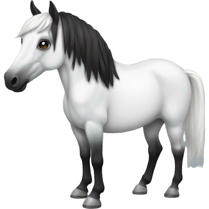 White black horse  emoji