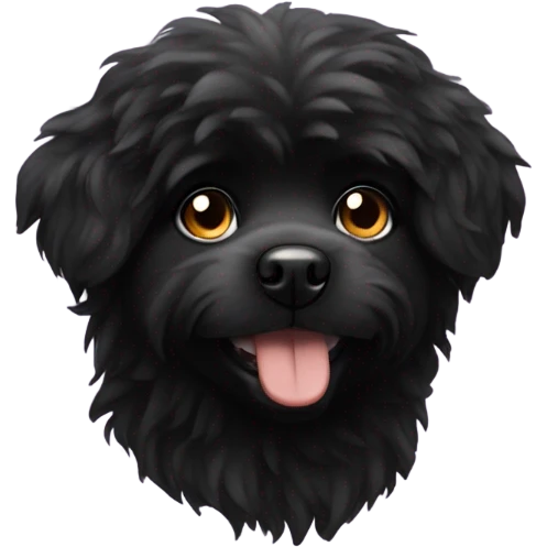 fluffy black dog  emoji