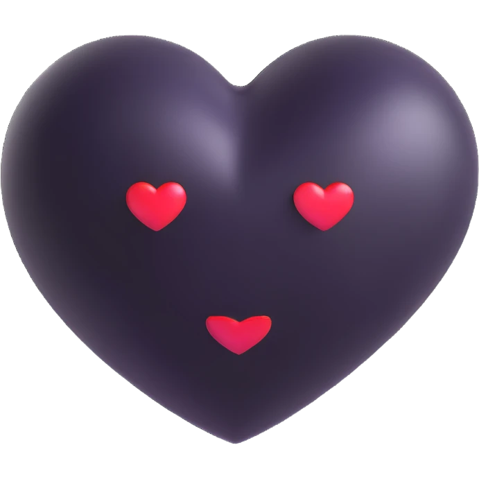 shiny and bold black heart 3D emoji style emoji