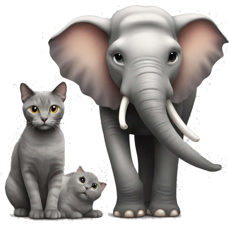 cat with elefant  emoji