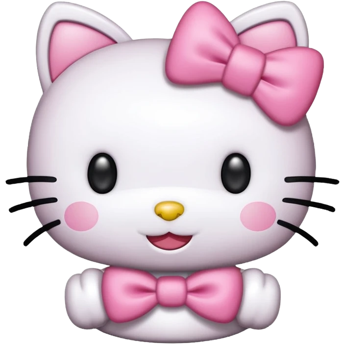 Happy hello kitty with a pink bow emoji