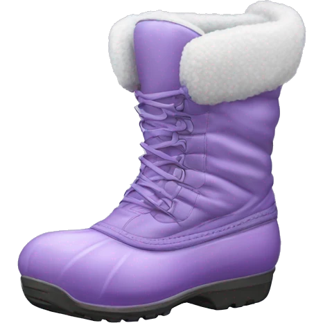 Realistic silk lilac snow boot isolated  emoji