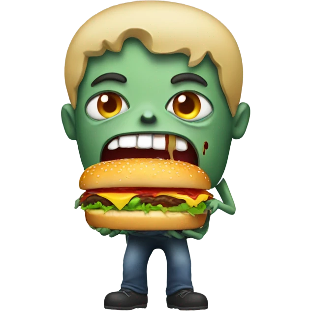 Zombie eating burger  emoji