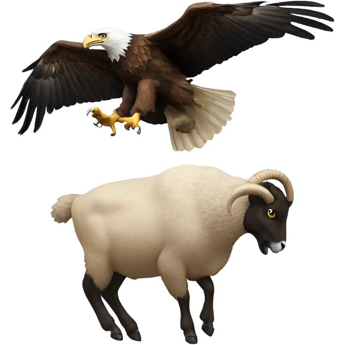 An eagle going after a ram emoji