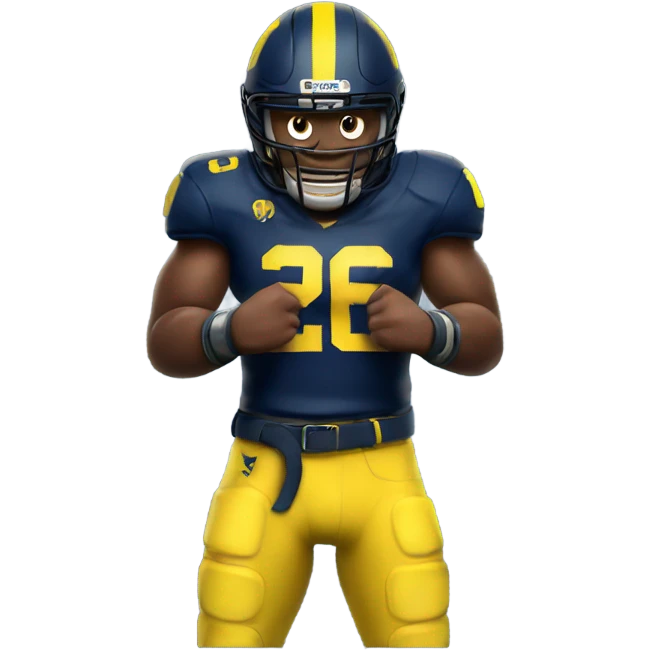 Mad Michigan football player holding a belt  emoji