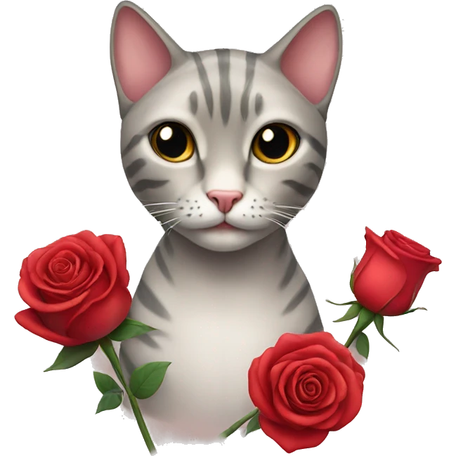 cat with a rose  emoji