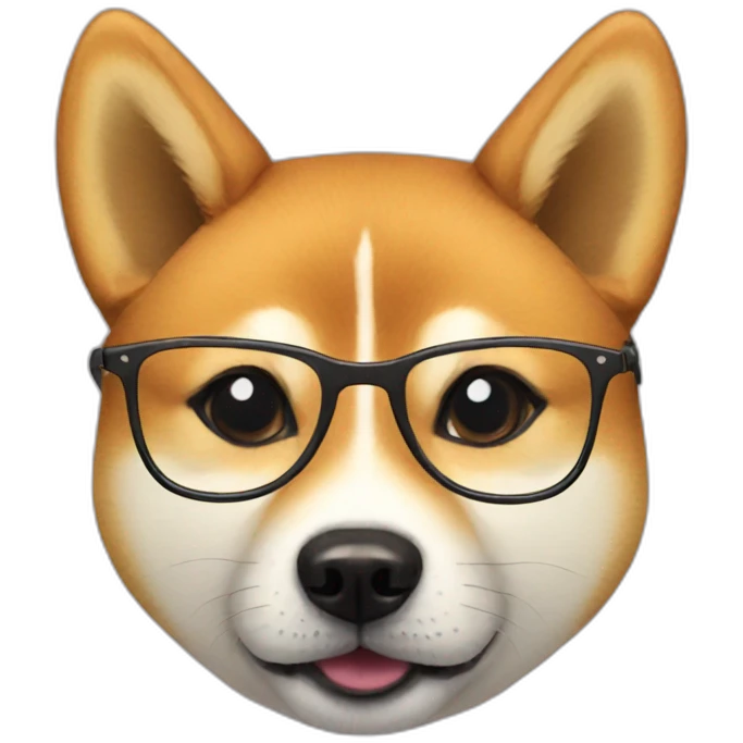 shiba inu with glasses emoji