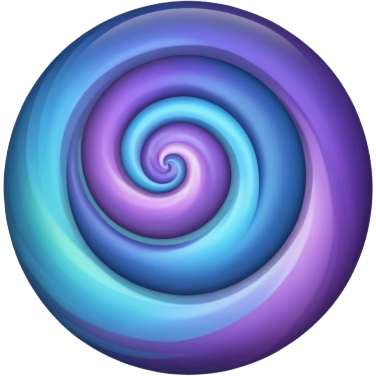 Create a MAGICAL orb or sphere with swirling colors that convey a magical and special feeling. Use soft, muted purples and blues, avoiding bright or neon tones, to create a calm and harmonious look. Keep it visually ap
 emoji