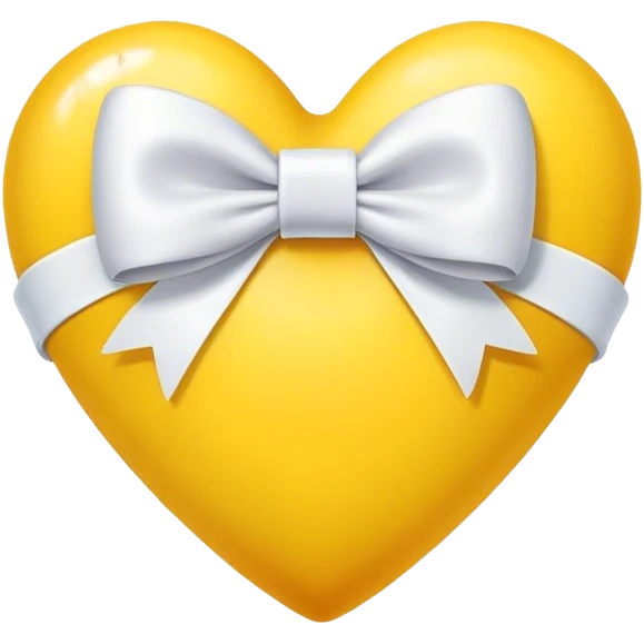 Yellow heart white bow emoji