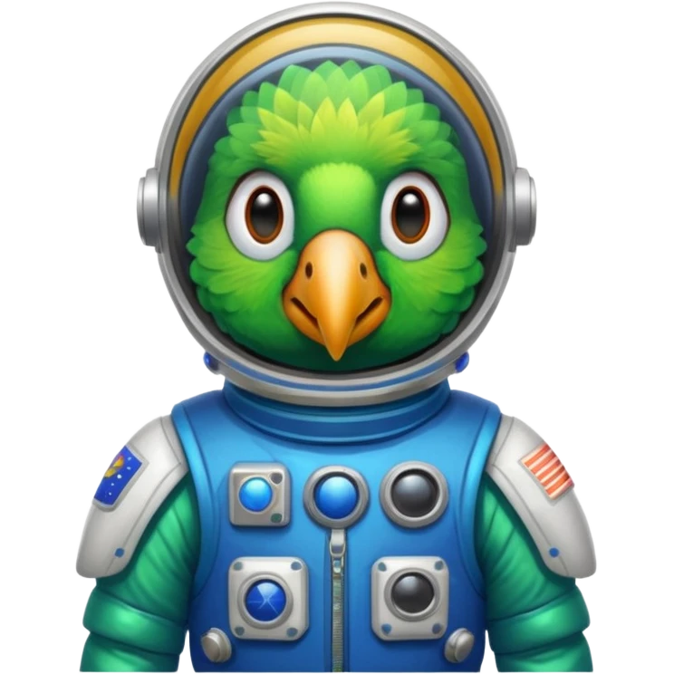 parrot with astronaut suit emoji