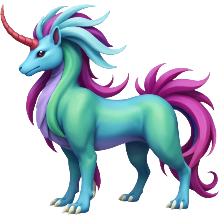 Meganium-Amaura-Suicune-Fakémon-fusion-creature (full body) emoji