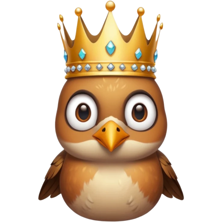 bird with crown and piercings single vibrant colour  emoji