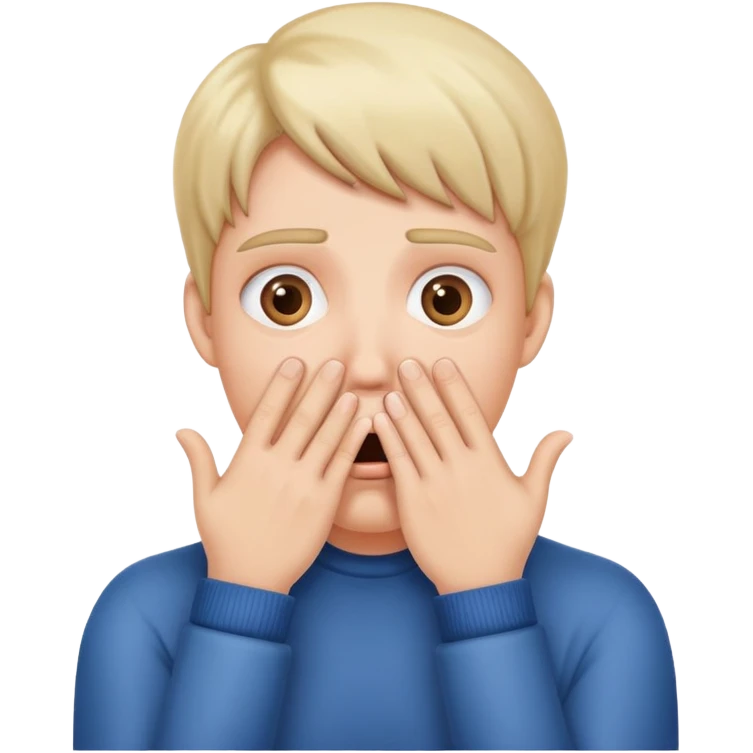 Shocked expression withe hands covering mouth emoji