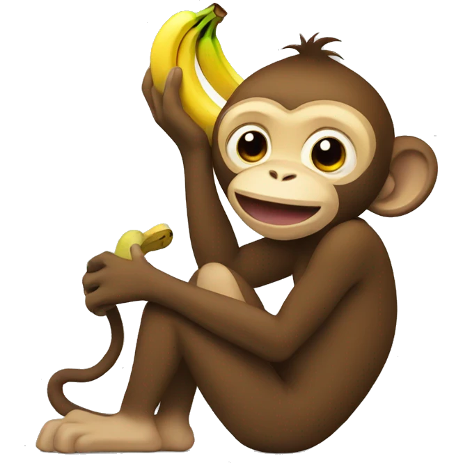Monkey with banana emoji
