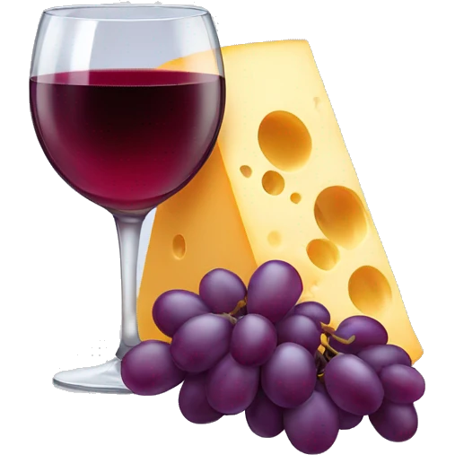 wine and cheese and grapes emoji