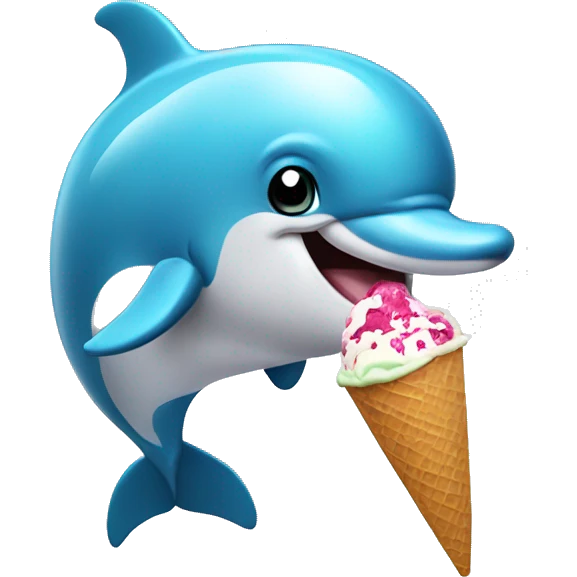 Dolphin eating ice cream  emoji