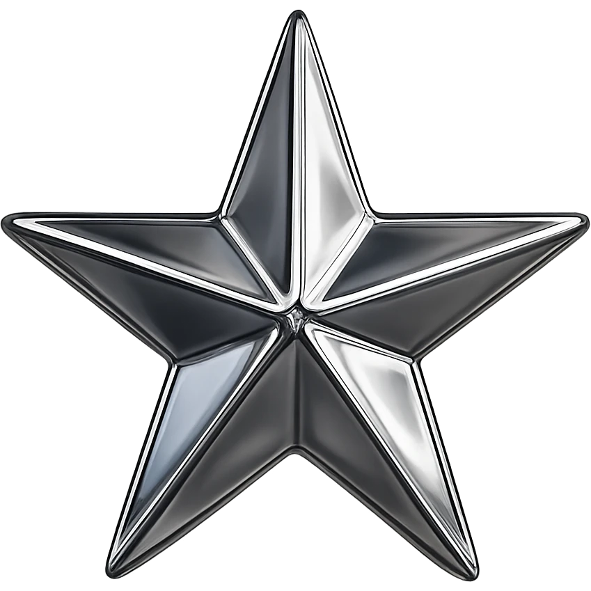 star with a chrome finish emoji
