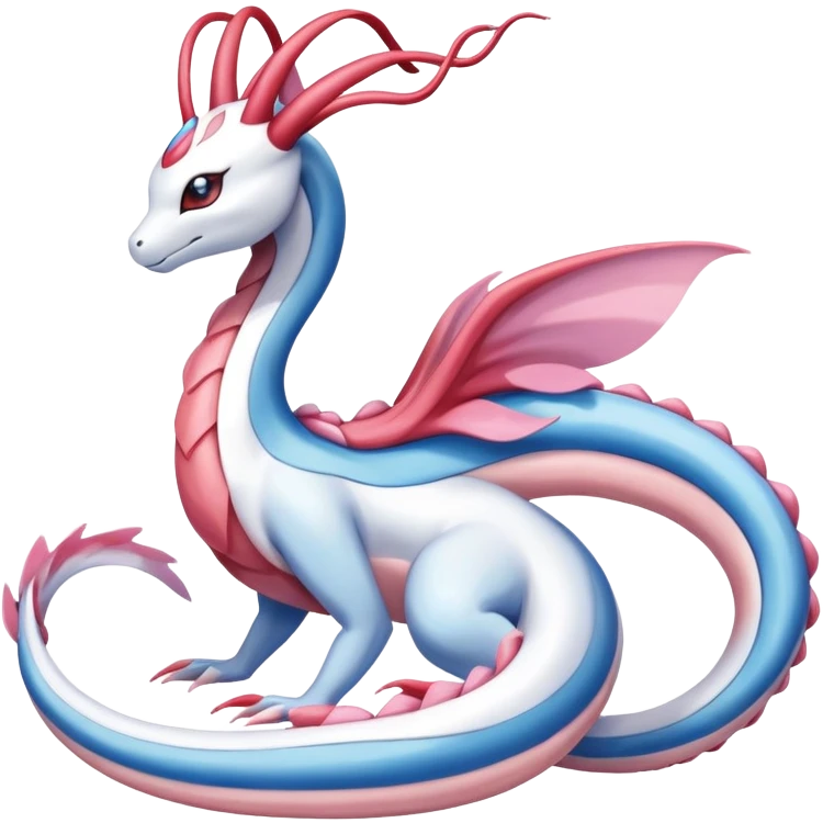 Milotic-Sylveon-Dragonair-Fakémon-hybrid-creature (full body)  emoji